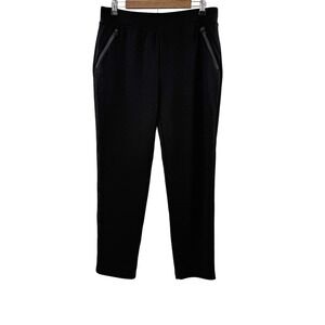 Chico's Women's Black Knit Pants Joggers Sweats Size 1R Pockets Preppy Mature‎